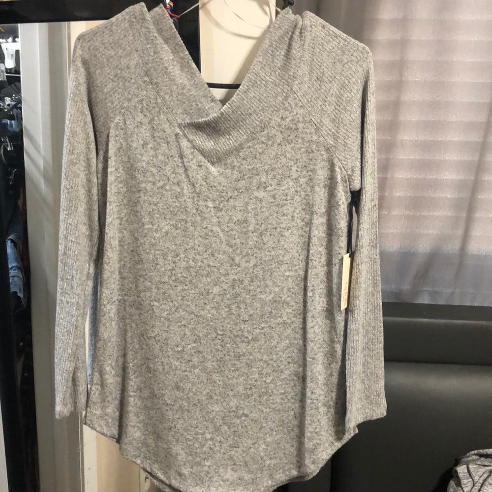 Gray v-neck sweater